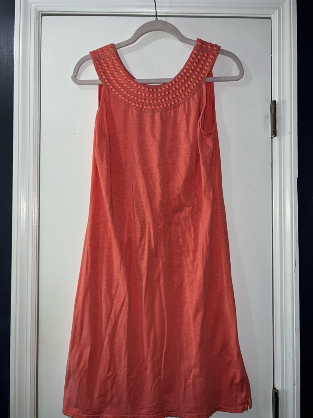 Tommy Bahama Coral Sleeveless Tunic with Beaded Yoke